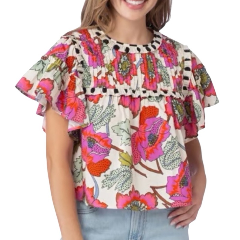 Crosby by mollie burch floral ella top size XS